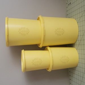 NOS Yellow Canister Tupperware Set of 4